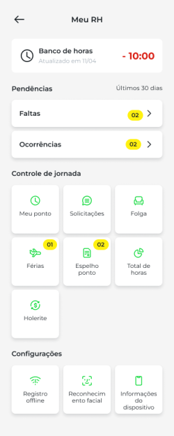 Meu RH - Banco de horas